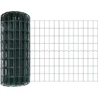 vidaXL Euro-hek met palen 10 x 0,4 m PVC-Coated Staal Groen Mesh