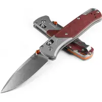 Benchmade Bugout S90V Stonewash vouwmes, Richlite Redstone