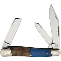 Rough Ryder Texas Stockman RR2653, Satin 440, Pandora Swirl Wood Resin, zakmes