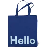 Design Letters Tote bag tas Hello-donkerblauw