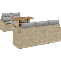 vidaXL Tuinbank Set 6 st Beige en Grijs