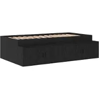 vidaXL Bedframe met lade Zwart Eiken 80 x 200 cm Bewerkt hout