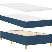 vidaXL Boxspring bed met hoofdeinde Blauw 200 x 90 cm Stof
