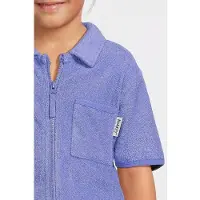 Me & My Monkey playsuit van badstof paars Meisjes Katoen Polokraag Logo - maat 170/176