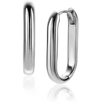 Zinzi 20mm zilveren oorringen in ovale vorm met ronde buis 3mm breed ZIO2605
