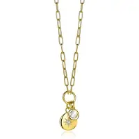 Zinzi zilveren ketting 14K geel verguld 45cm rond ster ZIC1994G
