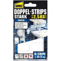 UHU 45380 45380 Dubbelzijdige zelfklevende strips Wit (l x b) 31 mm x 26 mm 16 stuk(s)