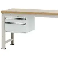 Manuflex onderbouw met schuifladen, voor werkbank Profi diepte 700 mm, lichtgrijs