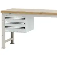 Manuflex onderbouw met schuifladen, voor werkbank Profi diepte 700 mm, lichtgrijs