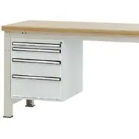 Manuflex onderbouw met schuifladen, voor werkbank Profi diepte 700 mm, lichtgrijs