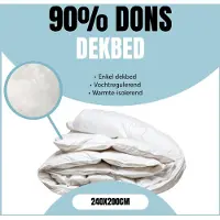 Eleganzzz All Year Donzen Dekbed Enkel - 240x200 cm - 90% Eendendons - Winterdekbed - All Year Dekbed Enkel - Donsdeken 240x200 - Lits Jumeaux - Dekbedden