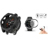 Strap-it Rugged TPU Case (Zwart) + Screenprotector - Geschikt voor Garmin Epix Pro 47mm - Beschermende Hoes - Schermbeschermer - Schokbestendigheid & Duurzame Bescherming - Bundel