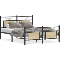 vidaXL Bedframe zonder matras hout sonoma eikenkleurig 150x200 cm