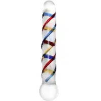 Rimba Rachella - dubbelzijdige glazen dildo - transparant/kleur