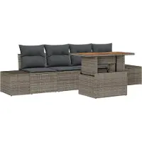 vidaXL Tuinbank Set 5 st Grijs en Bruin