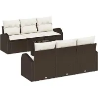 vidaXL Tuinbank Set 7 st Bruin poly rattan