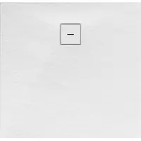 Schulte douchebak 120x120x4 cm Mineraalmarmer steen-optiek, composiet wit, inclusief afvoergarnituur, EP216012-04
