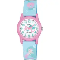 Q&Q VR99J012Y - Horloge - Sport - Analoog - Kinderen - Unisex - Plastic band - Rond - Kunststof - Cijfers - Zee - LichtBlauw - Roze - LichtGroen- Wit - 10 ATM