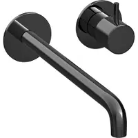 Hotbath Cobber CB105EXT25 afbouwdeel inbouw wastafelkraan met 25cm uitloop gepolijst zwart PVD