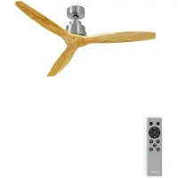 Create - Plafondventilator 40W silent Ø132 cm - Met Afstandsbediening - 6 Snelheden - Timer - Zomer/Winter functie - Níkkel - WIND STYLANCE