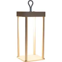 Annas collection Oplaadbare lantaarn warm wit dimbaar 1200mah incl. usb kabel 12x12x24 cm zand Anna's Collection
