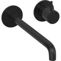Hotbath Cobber CB105EXT25 afbouwdeel inbouw wastafelkraan met 25cm uitloop geborsteld zwart PVD
