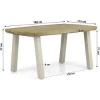 Lifestyle Garden Furniture Lifestyle Falcon/Glasgow dining tuintafel 180 x 115 cm