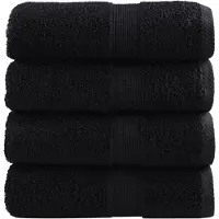 vidaXL Premium washandjes SOLUND 4 stuks zwart 30x30 cm 600 g/m2