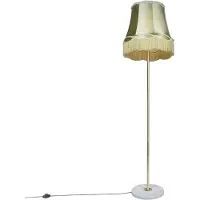 QAZQA Retro vloerlamp messing met Granny kap groen 45 cm - Kaso