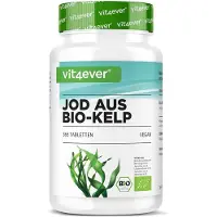 Vit4ever Biologische kelp (natuurlijk jodium) - 365 tabletten met elk 200µg jodium uit biologische bruine algen - Zonder ongewenste toevoegingen - Hoog gedoseerd - Veganistisch -