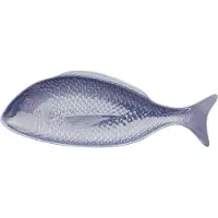 Point-Virgule LIV WISE Visschaal Aardewerk Blauw Visvormig 40x14 cm