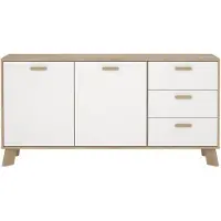Ebuy24 - Dressoir met 2 deuren, 3 lades eikendecor en wit B147,2 cm – STORM