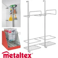 SmartaSaker over the door space saver rek voor schoonmaakspullen 30x46x12 cm zilver