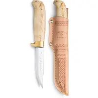 Marttiini Lynx Golden 160014, Satin Stainless Steel, Golden Guard, Curly Birch outdoormes