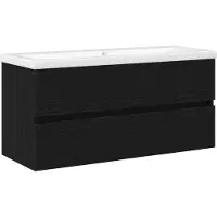 vidaXL Wastafel kabinet voor de badkamer Zwart Eiken 100 x 39 x 62 cm
