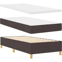 vidaXL Boxspring bed met hoofdeinde Donkerbruin 200 x 80 cm Stof