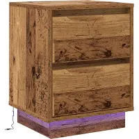 vidaXL Nachtkastje Oudhout 39 x 34,5 x 50 cm Bewerkt hout