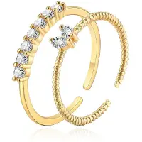 LGT JWLS Dames Ringenset: Set van twee Ringen - Goudkleurig