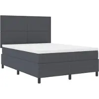 vidaXL Boxspring bed Donkergrijs en Wit 160 x 200 cm Corduroy stof