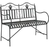 vidaXL Tuinbank 2 -Seater 103,5 x 59 x 89 cm Staal Zwart