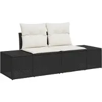 vidaXL Tuinbank Set 11 st Zwart poly rattan