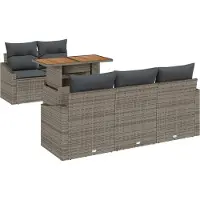 vidaXL Tuinset, 6 stuks, grijs en bruin