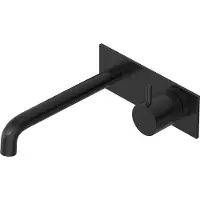 Hotbath Cobber CB106EXT18 afbouwdeel inbouw wastafelkraan met achterplaat en 18cm uitloop geborsteld zwart PVD