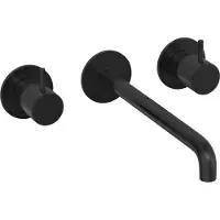 Hotbath cobber afbouwdeel tbv inbouw wastafelkraan 25 cm uitloop mbp geborsteld zwart pvd