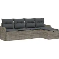 vidaXL Tuinbank Set 5 st Poly rattan