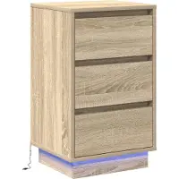 vidaXL Nachtkastje Sonoma Eik 39 x 34,5 x 65 cm Bewerkt hout
