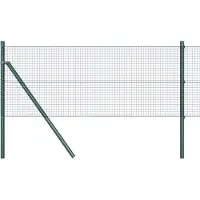 vidaXL gelast draadhek met grondbevestiging 100 x 0,6 m Groen Mesh