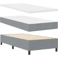 vidaXL Boxspringbed met hoofdeinde, lichtgrijs, 100 x 200 cm, gestoffeerd