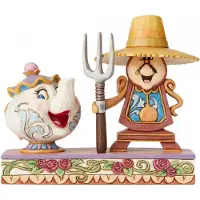 Disney Traditions Disney beeldje - Traditions collectie - Workin Round the Clock - Mrs. Potts & Cogsworth - Belle & het Beest