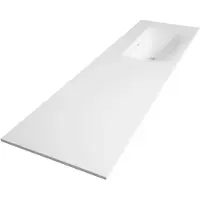 Brauer Glacier Meubelwastafel 160x46cm Fine Stone - Zonder Kraangat - Rechts - Mat Wit - 8720359352484 - Rechthoekig - Wastafels, Meubelwastafels